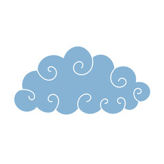 Blue cloud icon.	