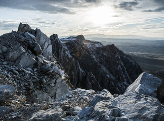 Rocky mountain at sunset, Hungary, Bélapátfalva