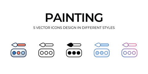 painting icons set vector illustration. vector stock,