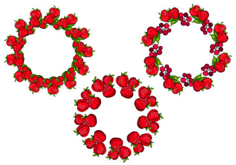 hand drawn berry frame, set with berry frame