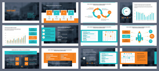 Elements of infographics for presentations templates. Annual report, leaflet, book cover design. Brochure layout, flyer template design. Corporate report, advertising template in vector Illustration. 