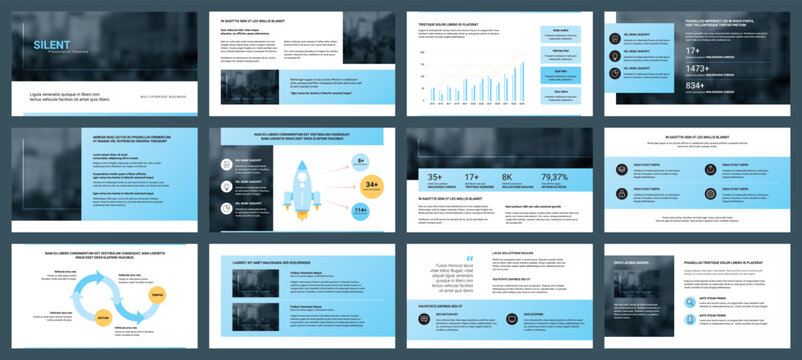 Modern powerpoint and keynote presentation template for business, finance and advertising.