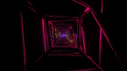 A seamless loop of a dynamic neon pulsating and rotating sci-fi VJ background - Powered by Adobe