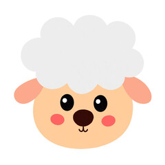 Sheep head farm animal cartoon icon.