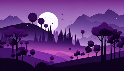 Fototapeta premium Moonlit night in the mountains, generative AI.