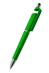 Elegant stylus pen for typing on digital tablets on white background.