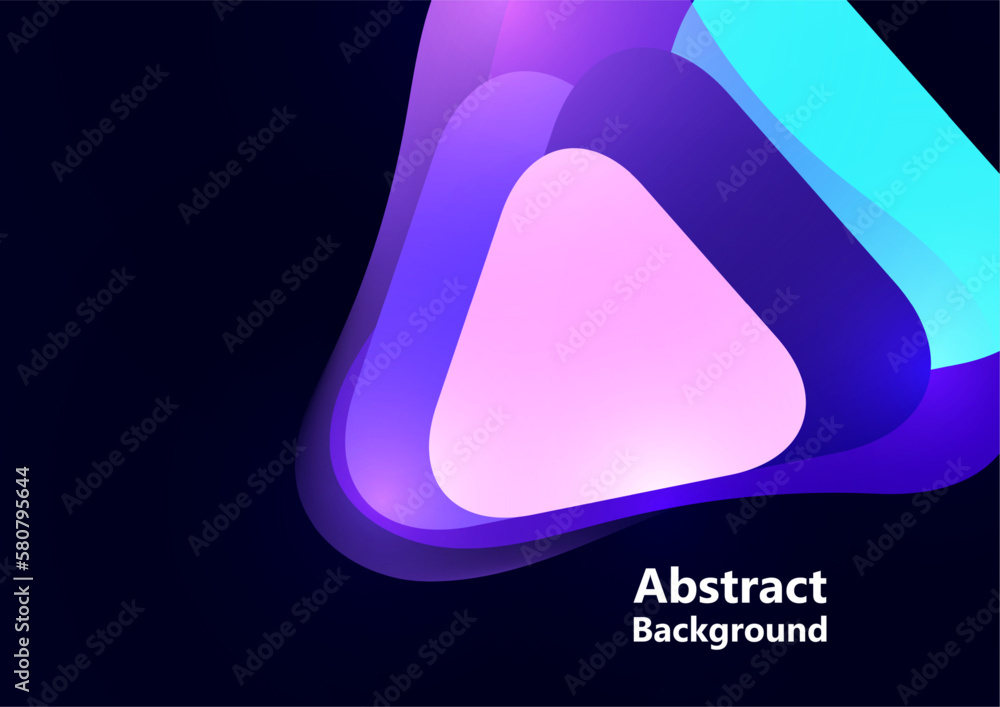 Aufkleber abstract background from rounded triangles overlapping each other. geometric trendy template. vector