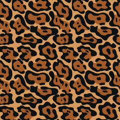 
Jaguar or leopard print seamless animal pattern on textile, fashion background, vector design