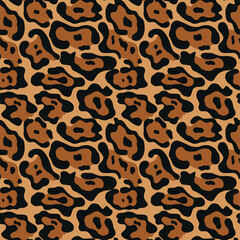
Jaguar or leopard print seamless animal pattern on textile, fashion background, vector design