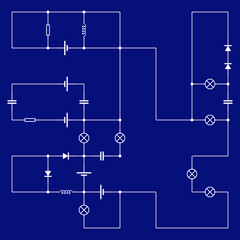 Electronics background with circuit diagrams