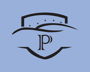 Star shaped sheild alphabet logo of motor