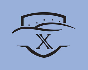 Star shaped sheild alphabet logo of motor