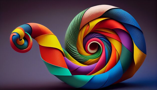 A colorful plasticine snake twisted into a spiral Generative AI