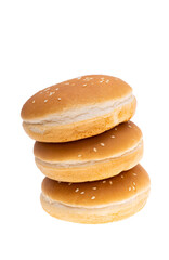 bun with sesame seeds for hamburger isolated