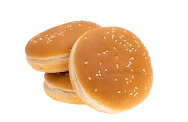 bun with sesame seeds for hamburger isolated