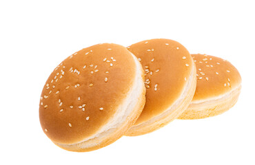 bun with sesame seeds for hamburger isolated