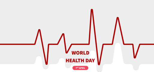 World health day background with stethoscope flat design
