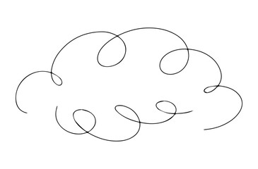 Cloud hand drawn with different lines. Vector illustration.