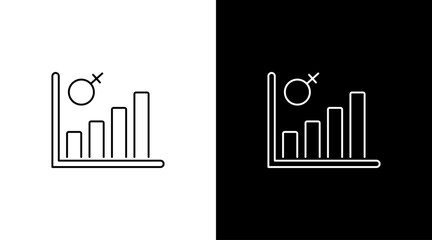 Female gender population growth statistic infographic data analysis outline icon design chart bar