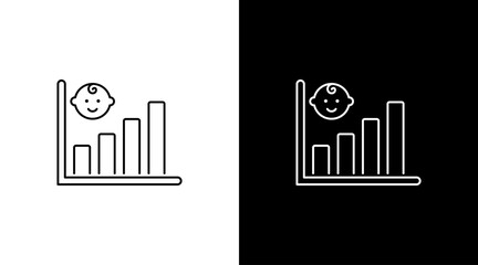 New born baby statistic infographic report data analysis outline icon design chart bar