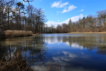 Fototapeta na wymiar Blick auf den Hamberger See im Gebiet Stromberg bei Vaihingen