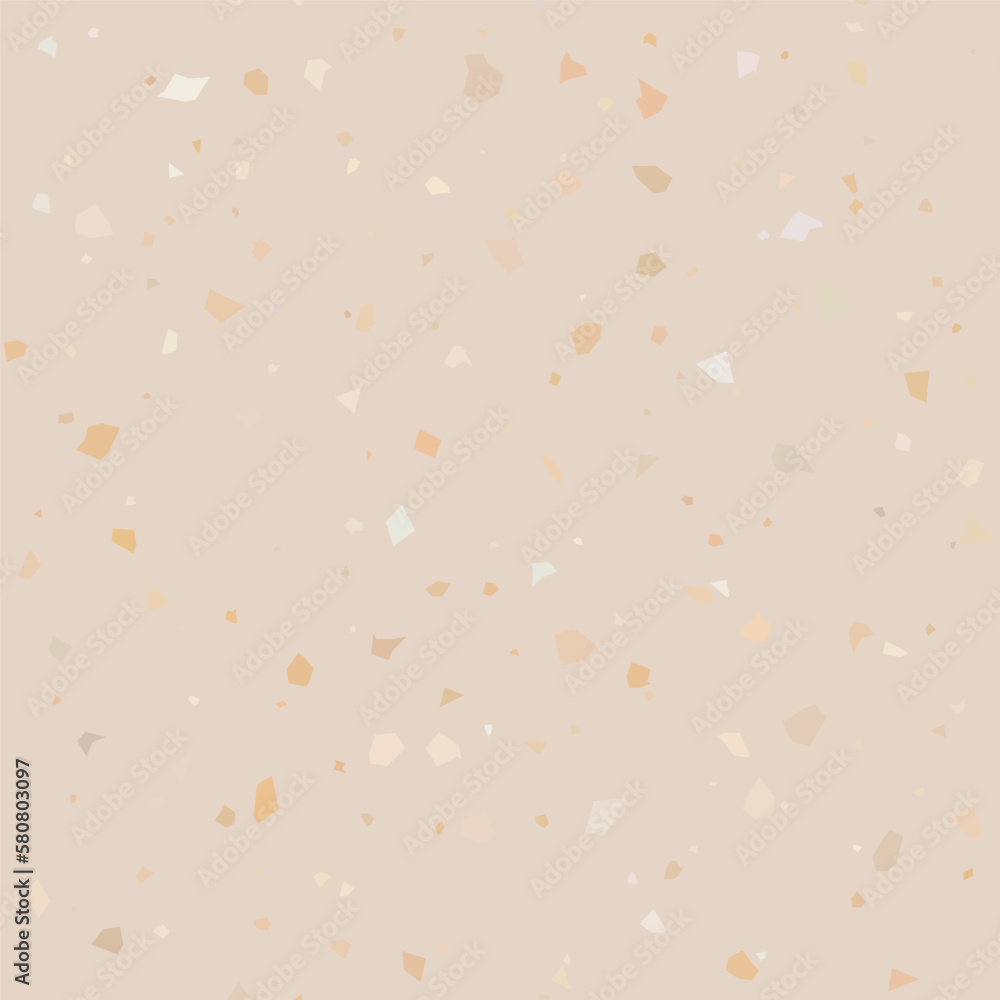 Poster Terrazzo flooring textured surface modern abstract pattern. Vector seamless abstract repeat with chips of marble or granite in soft pastel colors.