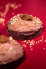 Tarte chocolat avec ganache chocolat et praliné sarrasin 