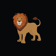 lion vector logo design isolated on black background
