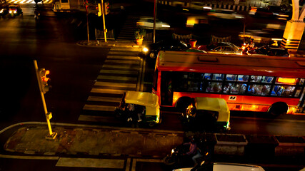 zebra crossing with red  light at ,delhi india - obrazy, fototapety, plakaty