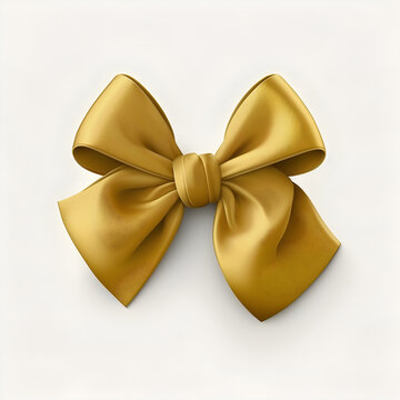 Yellow Bow Isolated On White Background