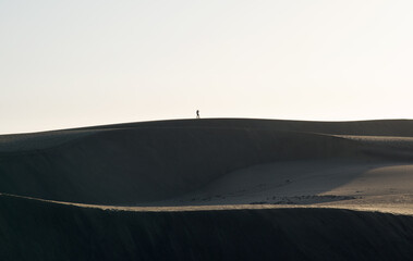 Sand dunes in Maspalomas nature Park , Gran Canary, Spain