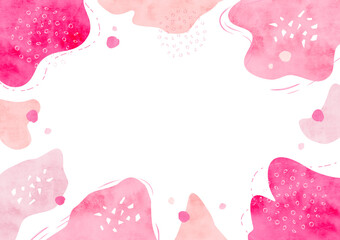 水彩の背景フレーム 春の花をイメージした抽象的イラスト
