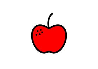 red apple isolated on white