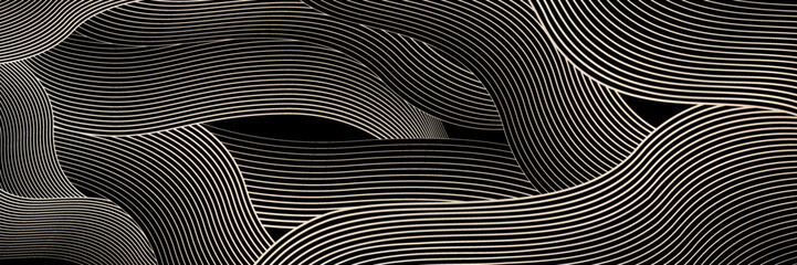 Naklejka premium pattern with waves, background with golden