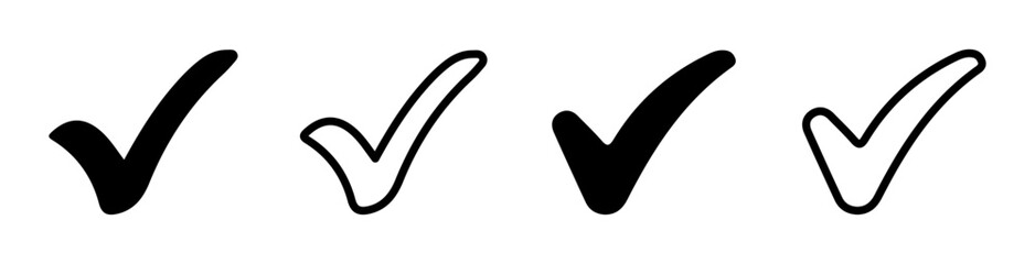Check mark vector icons set. Check mark signs