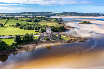 Aerial view of Castle Dow and Sheephaven Bay in Creeslough - County Donegal, Ireland
