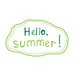 Label, sticker, badge with green inscription 