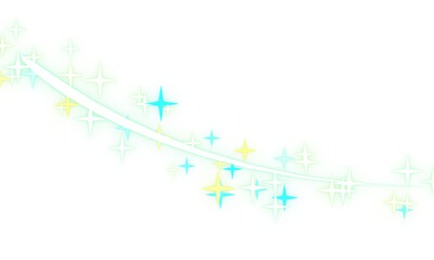 Glittering stars' curve. 3d rendering.	
