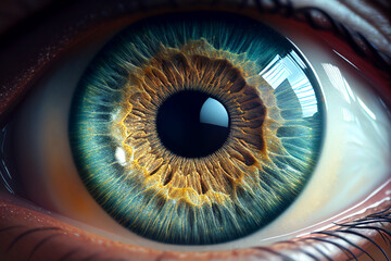 Close up human eye. Created with generative ai - 580811817