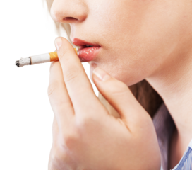 A woman breaking a cigarette, Stop smoking concept