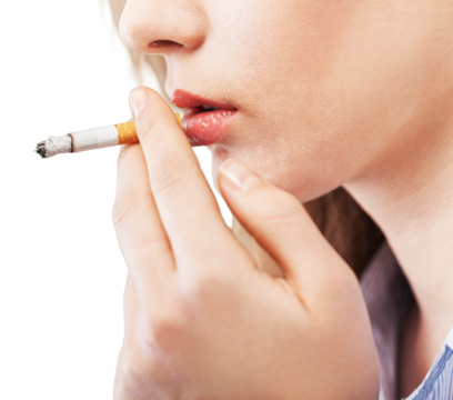A woman breaking a cigarette, Stop smoking concept