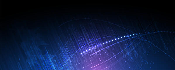 Quantum processing. Deep learning artificial intelligence. Future new technology  for business or science presentation