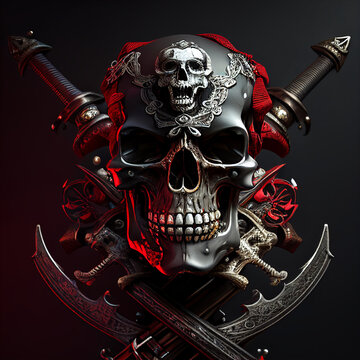 pirate skull and crossbones made with Generative Ai technology