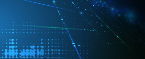 Quantum processing. Deep learning artificial intelligence. Future new technology  for business or science presentation