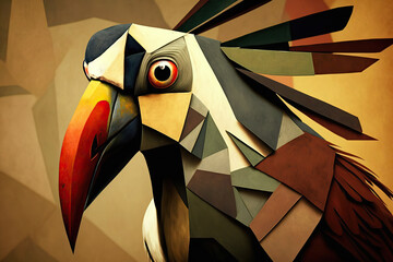 Bird abstract art, generative ai - obrazy, fototapety, plakaty