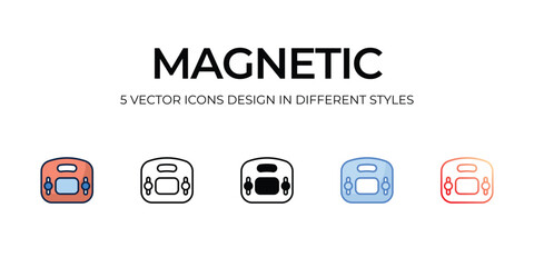 magnetic icons set vector illustration. vector stock,