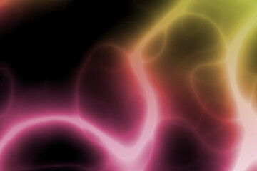 Electric Neon abstract lines, flourish, scribble writing lightning design on black background