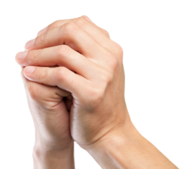 Praying hands isolated on white background