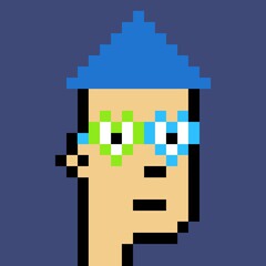 Cartoonish Pixelated Man