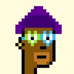 Cartoonish Pixelated Man